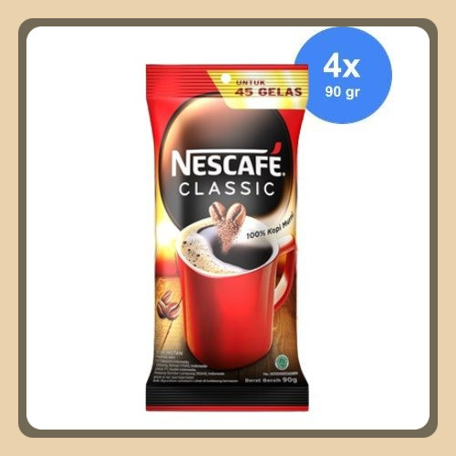 

NESCAFE CLASSIC Kopi Instan Sachet Bag 90gr x 4