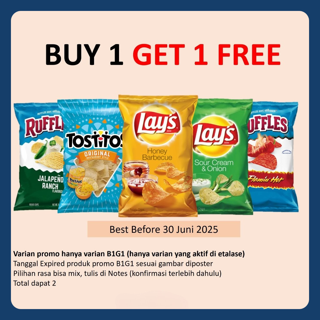 

(PROMO BELI 1 GRATIS 1) CHEETOS, CHESTER, FUNYUN, RUFFLES - SESUAI VARIAN