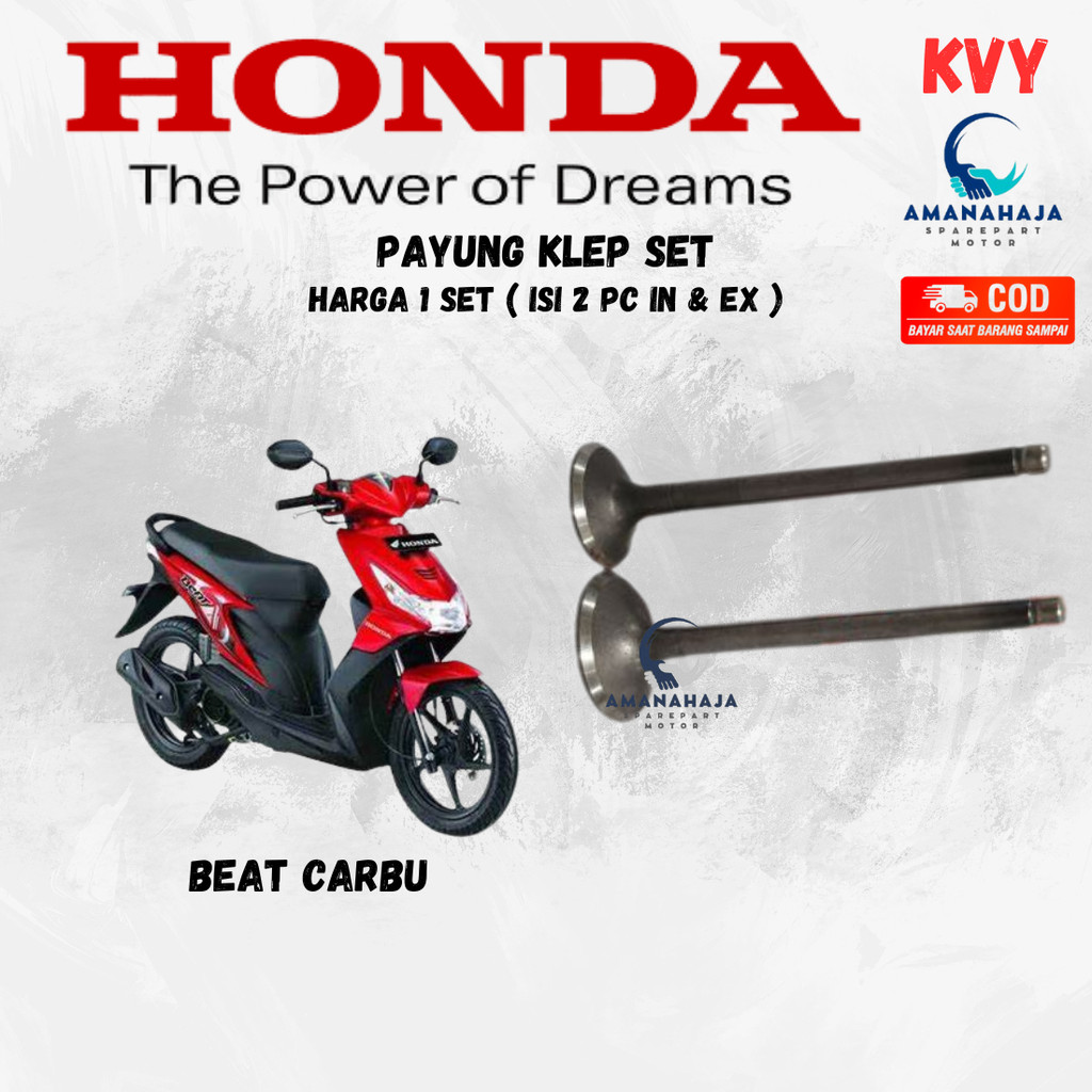 (GARANSI) ORI PAYUNG KLEP SET BEAT KARBU (KVY) | SPAREPART ORIGINAL SUKU CADANG SEPEDA MOTOR