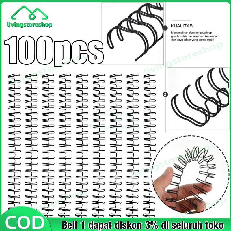 

100 pcs 7.9mm A4 34gigi Logam Ganda Coil Mengikat Kawat Lingkaran Kawat, Buku Catatan Daun Longgar, Cincin Besi Pegas, Akses Pengikat Máquina, Kalender