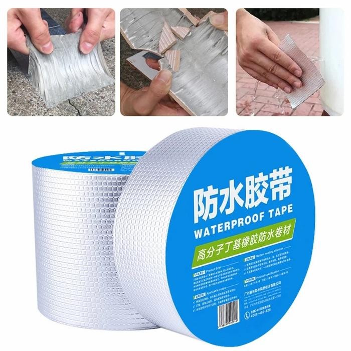 

Hu h lakban anti bocor waterproof super kuat aluminium foil tape ori - 5cmx5meter