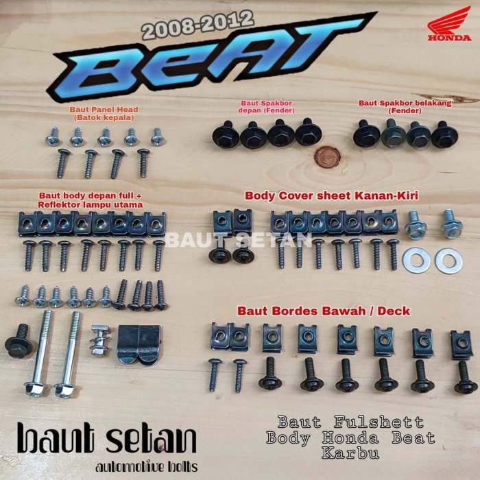 Baut Full body Honda Beat karbu/baut fullset body Beat karbu Motorcycle