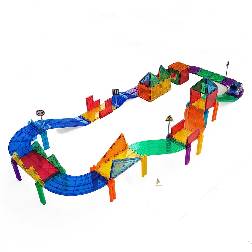 Magnetic Tiles Car Track 34 Pcs / Tata Edutoys