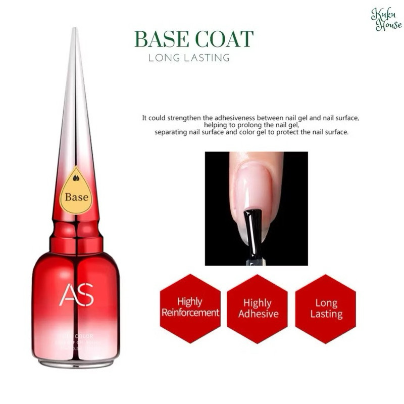 AS / Base Coat Nail / Topcoat Red / Diamond Topcoat / Kutek As