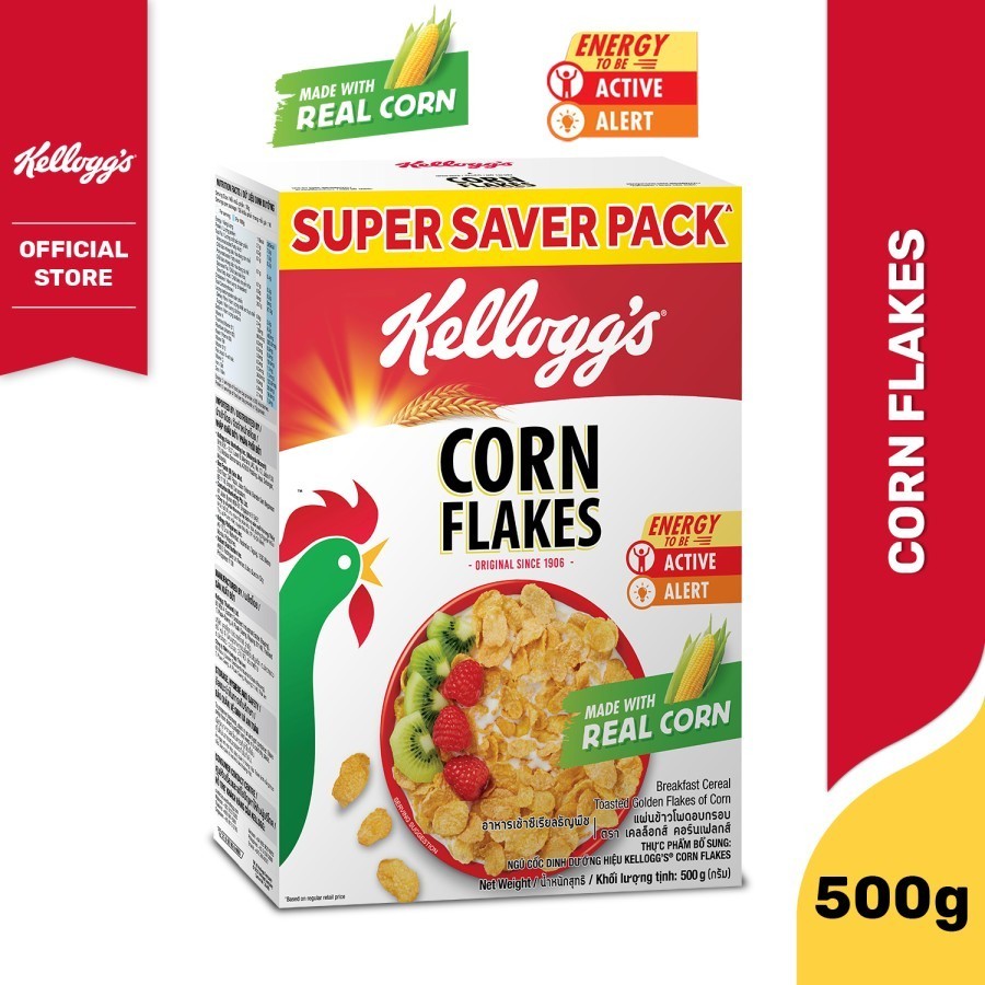 

Kelloggs Corn Flakes Cereal 500g Jagung Emas Renyah