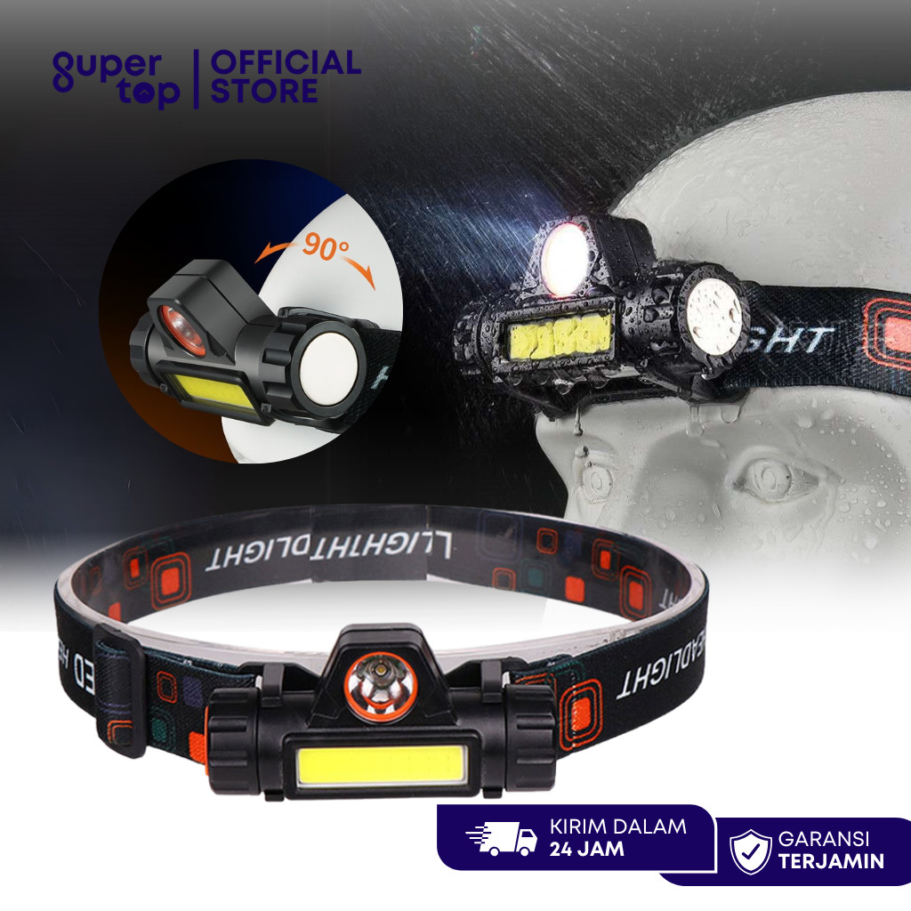 Lampu Kepala LED Headlamp / Senter Lampu Kepala Mini Outdoor / Lampu Kepala Camping Gunung Anti Air
