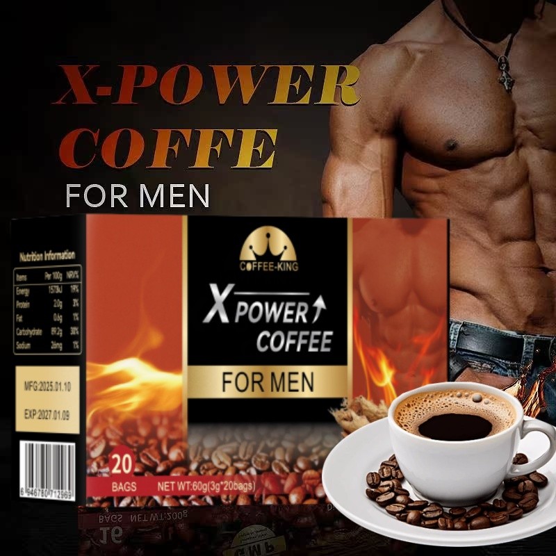 

20bags/box X Power Coffee Men's Energy Coffee Kopi Hitam Asli Extra GINSENG Instant Black Coffee Energy Coffee Meningkatkan daya tahan tubuh pria Menjadikan lebih kuat dan tahan lama Tanpa efek samping