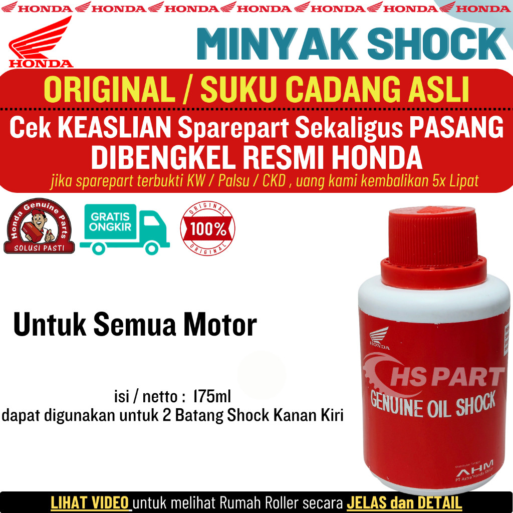 Minyak Oli Shock Depan Shockbreaker Honda AHM Original Showa Untuk Semua Motor 175ml