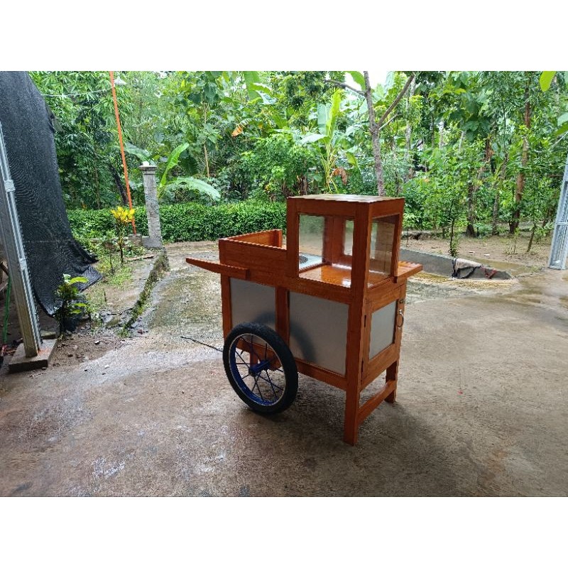 gerobak bakso dorong kayu mahoni free ongkir