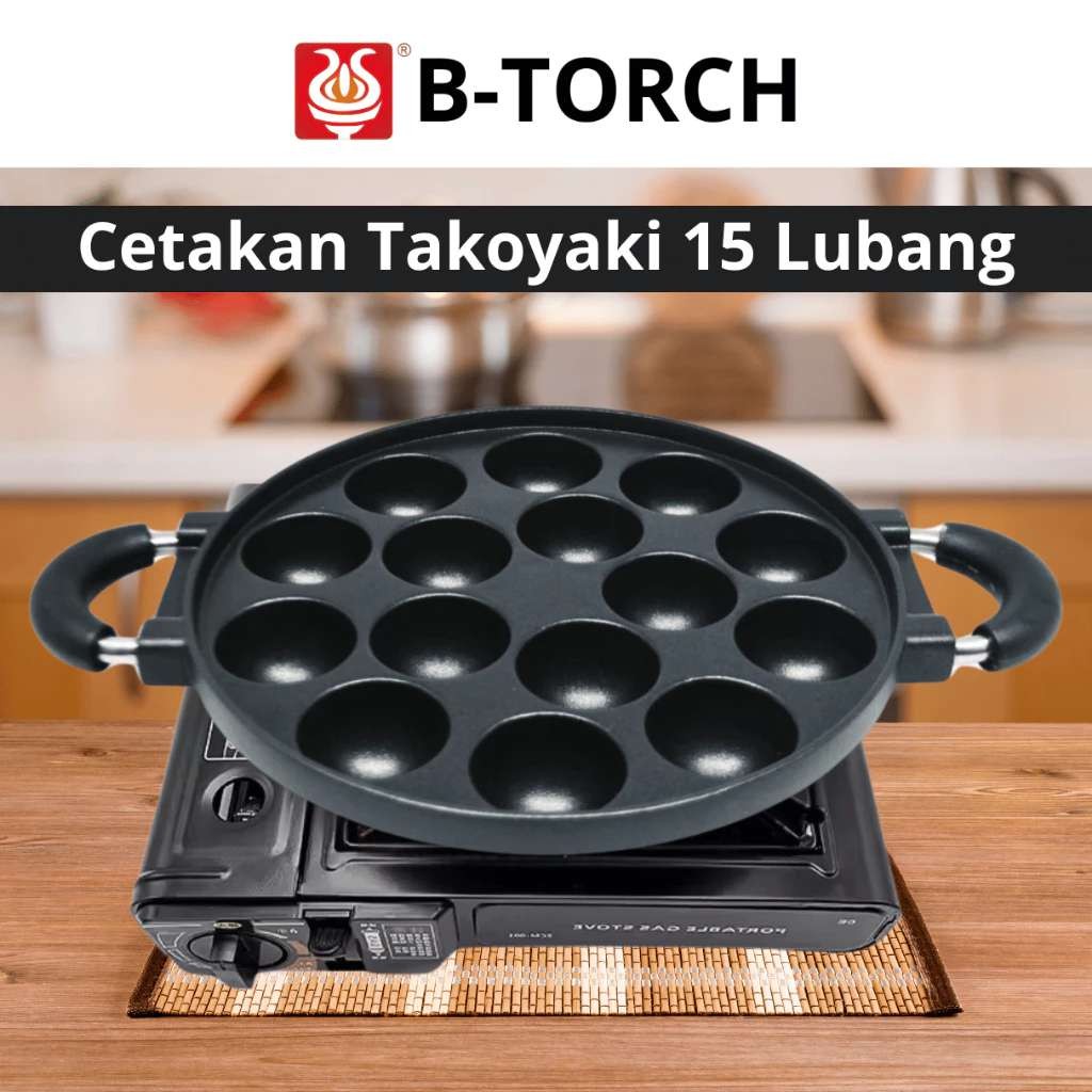 Cetakan Takoyaki - Telur Puyuh - 15 Lubang - 19 lubang - Teflon + Tutup Kaca