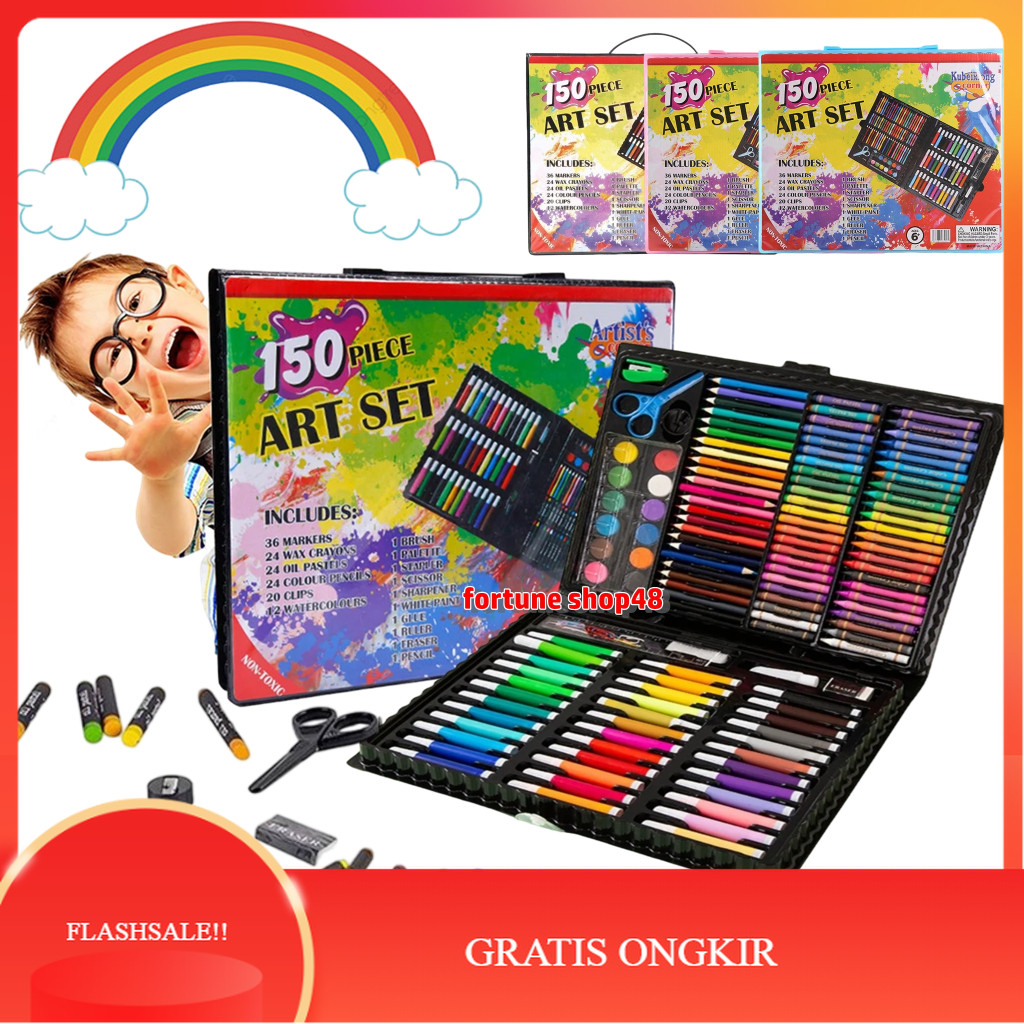 

【AGNES_ID】SALE!! ART SET ANAK 150 PCS SPIDOL CRAYON SET MENGGAMBAR