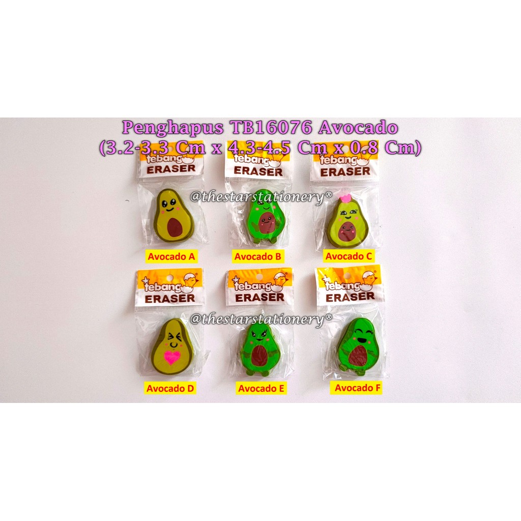 

(1 Biji) Penghapus Avocado / Penghapus Fancy / Penghapus Tebang / Penghapus SBSIMP TB16076 (1 Biji)
