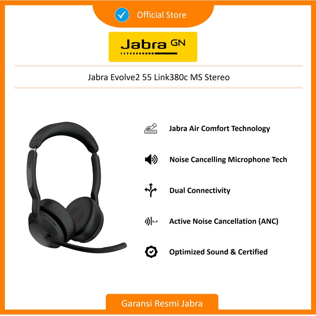 Jabra Evolve2 55 Link380c MS Stereo (25599-999-899)