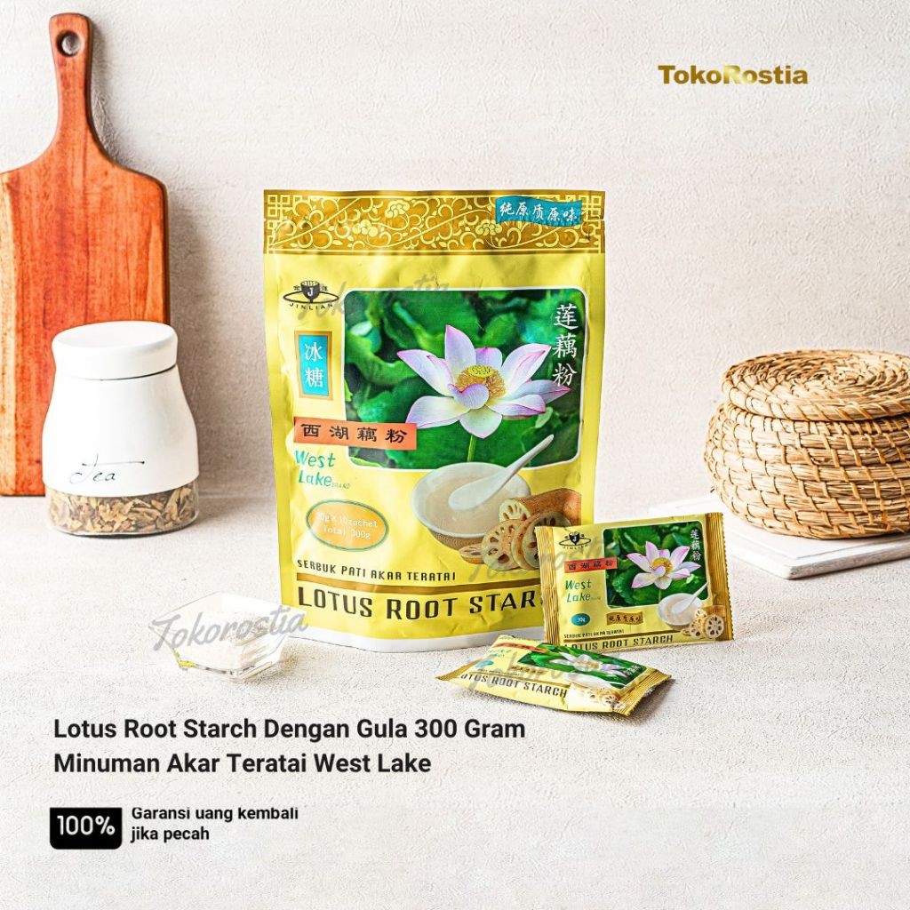 

ROSTIA Lotus Root Starch Dengan Gula 300 Gram Minuman Akar Teratai West Lake
