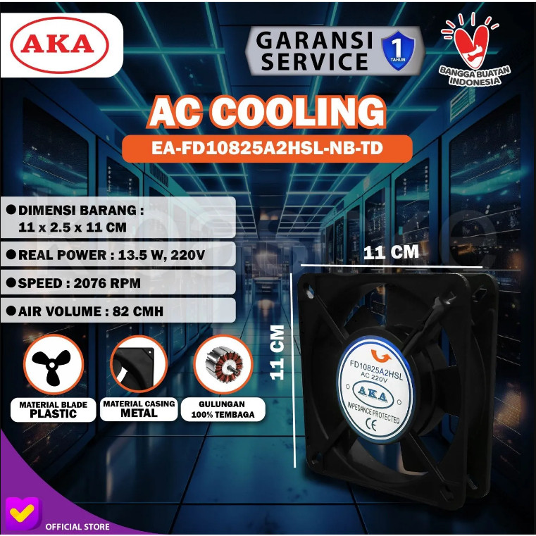 Cooling Fan Panel Kotak 11CM EA-FD10825A2HSL-NB-TD Bearing Kipas Angin Partisi AC 220V
