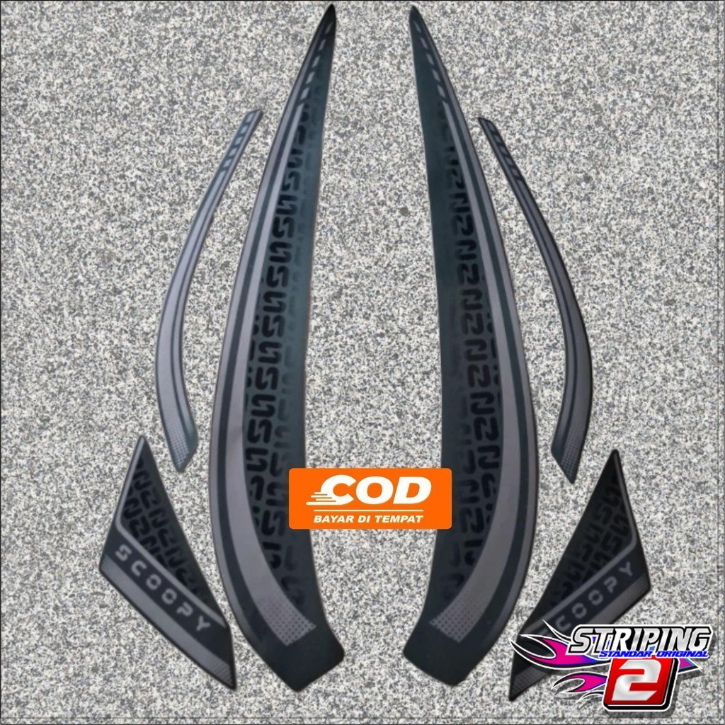 striping Honda Scoopy 2025 hijau stiker les motor body standar