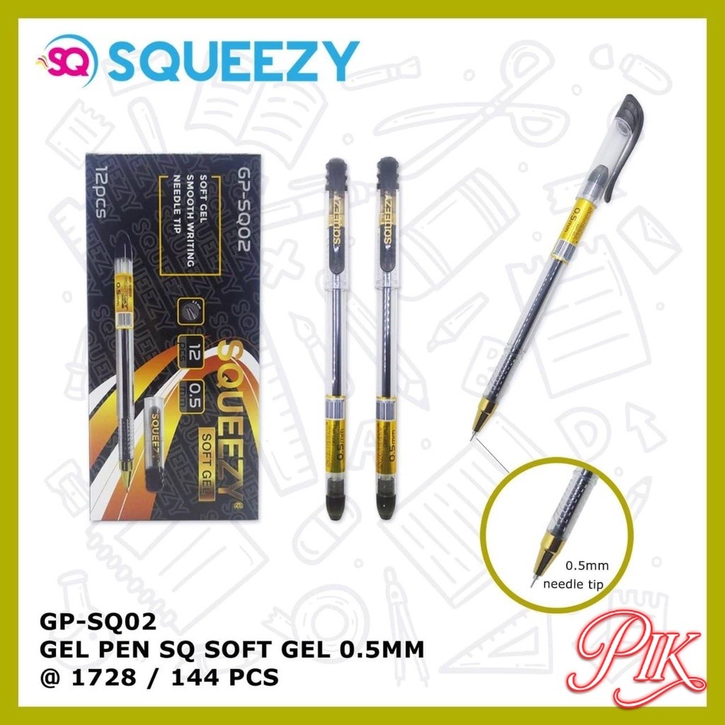 

Apazada Gel Pen / Pulpen Gel Tinta Hitam 0.5mm [1 Pack - 12 Pcs Pulpen] / Pena Soft Smooth / Pen GS-SQ02