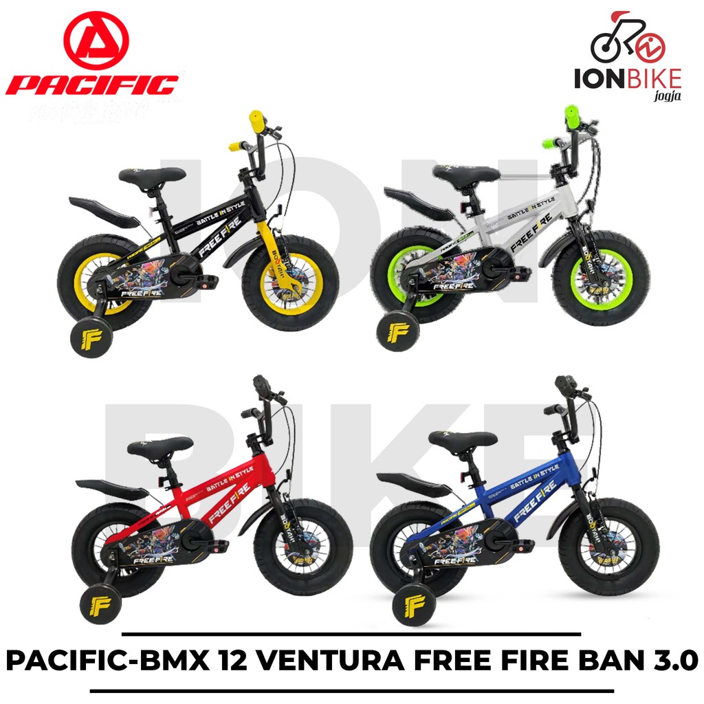Sepeda Bmx 12 Pacific Ventura FREE FIRE Ban 3.0 Freefire Pubg Terbaru Ban Besar Anak Karakter Murah 