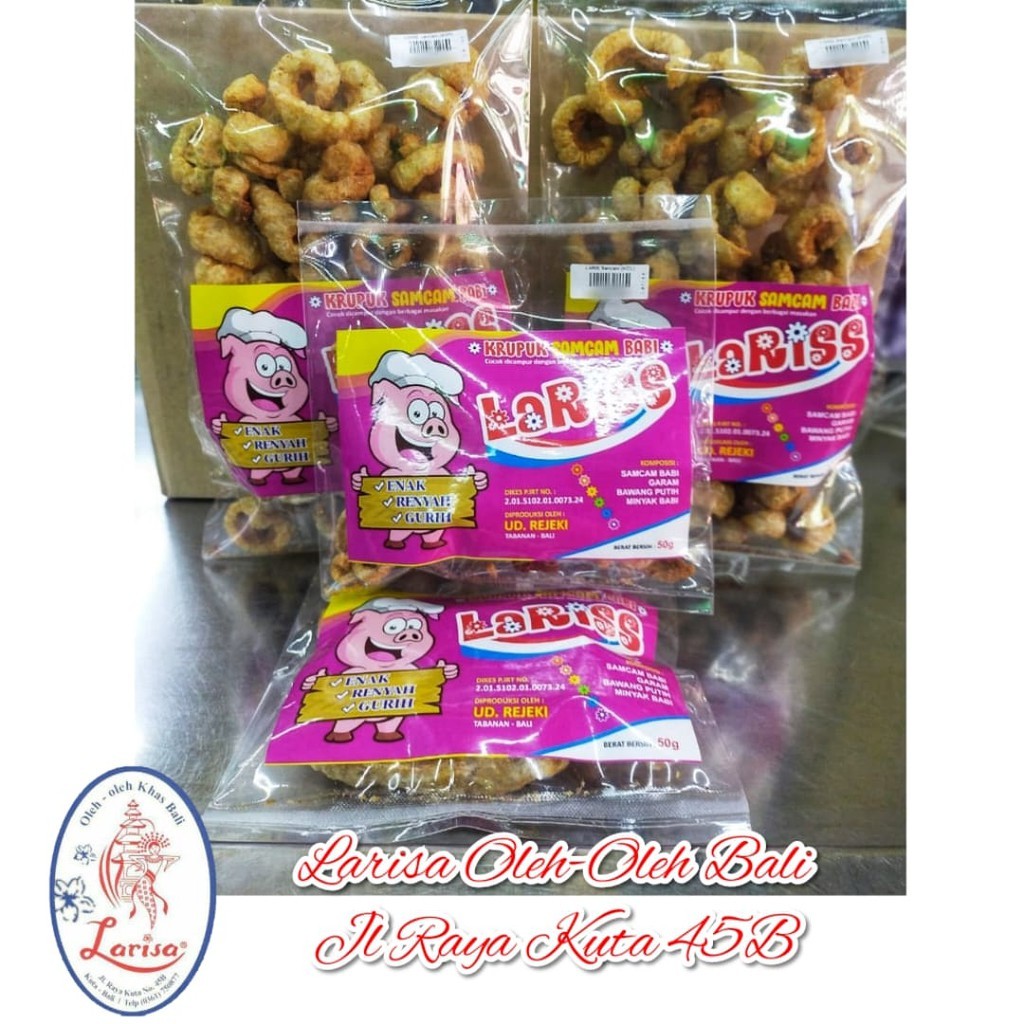 

Lariss-Kerupuk Samcam Babi Khas Bali (70gr)