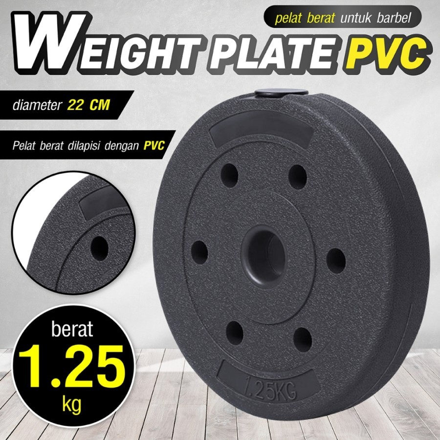 PLATE BARBEL 1.25KG DUMBEL BESI BEBAN BARBEL DUMBELL PLAT POTENCE 1.25 KG