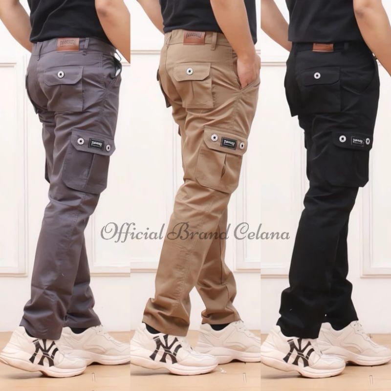 Celana Cargo Panjang Pria Original Premium Atletis Style Ukuran Jumbo Bahan Katun American Drill