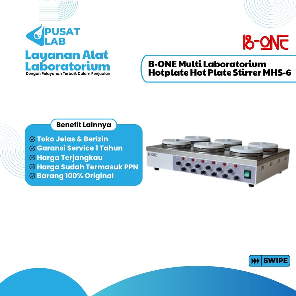B-ONE Multi Laboratorium Hotplate Hot Plate Stirrer MHS-6
