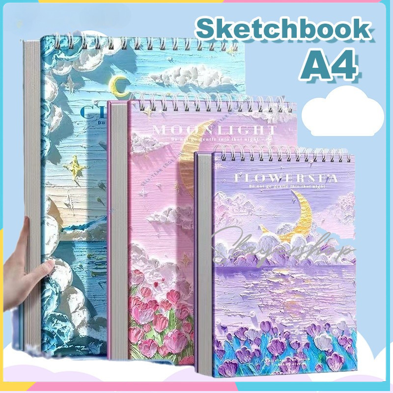 

Sketchbook A4 Aesthetic Buku Gambar Vertikal Jilid Spiral 60 Lembar/120 Halaman