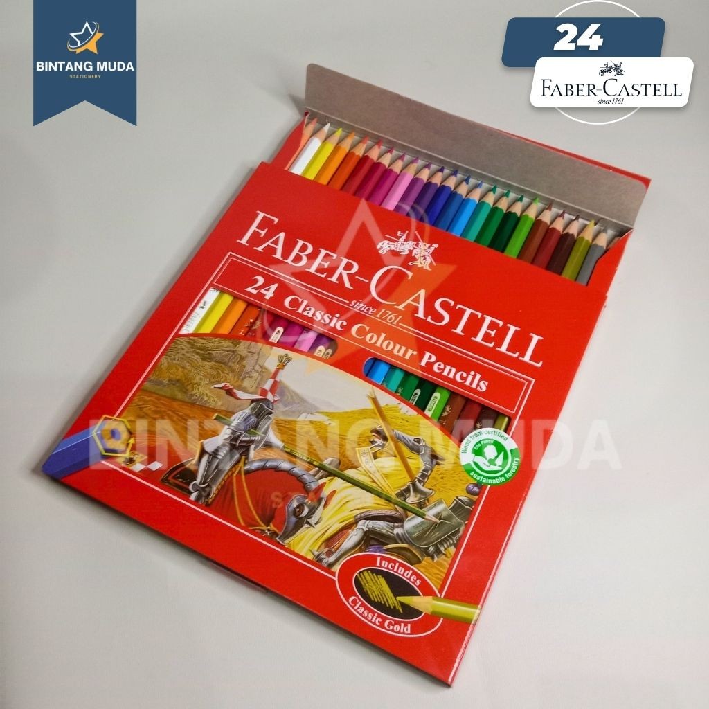 

Pensil Warna Faber-Castell 24 Panjang Long Pensil Warna Color Pencils Classic Color Faber-Castell
