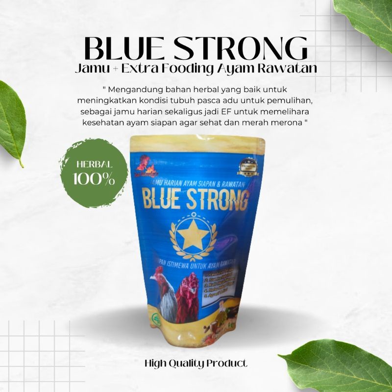 Racikan Ayam Bangkok Prima Jamu Harian BLUE STRONG Untuk Pakan Tambahan Rawatan Agar Sehat Merah Mer