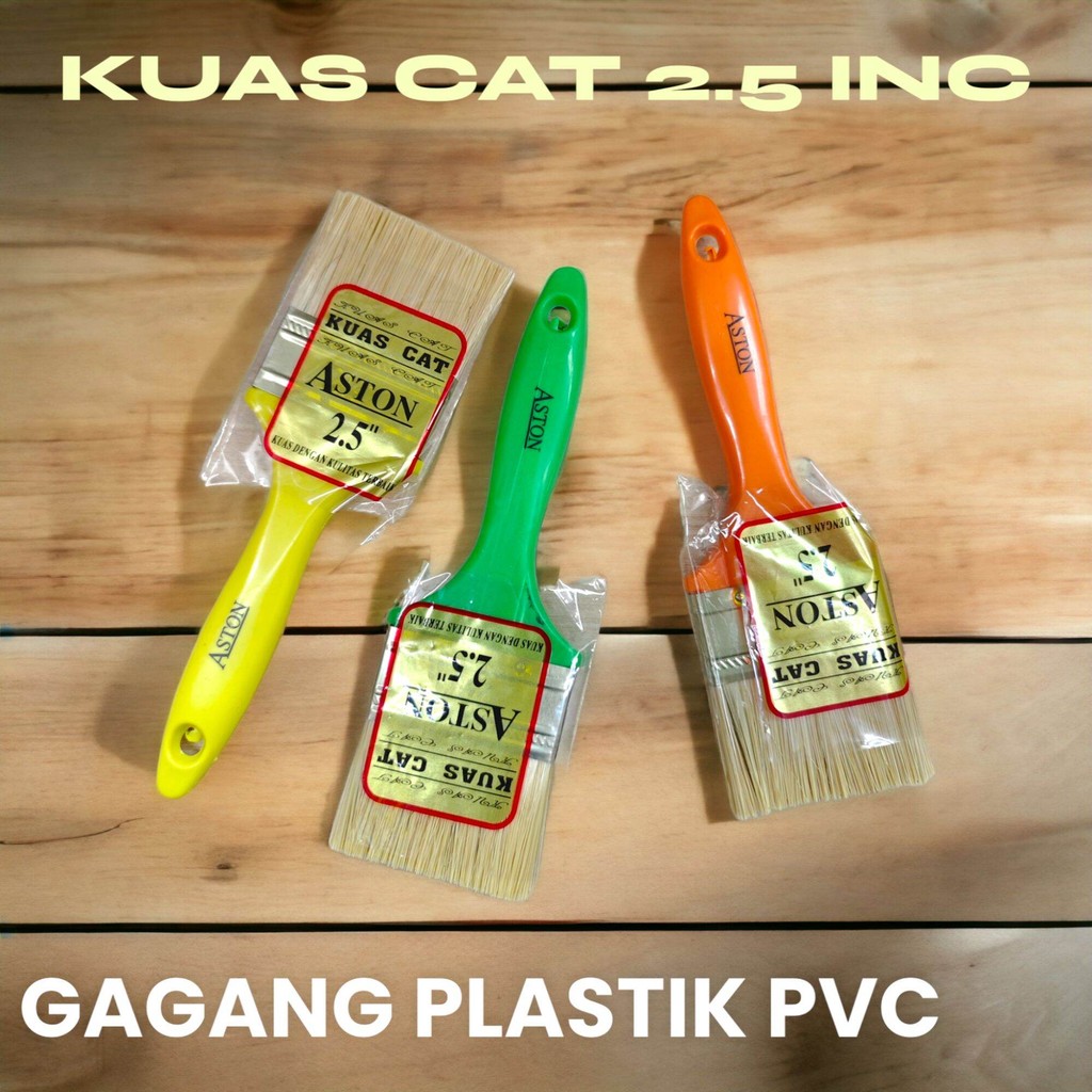 

KUAS CAT GAGANG PLASTIK WARNA MURAH 2.5INC