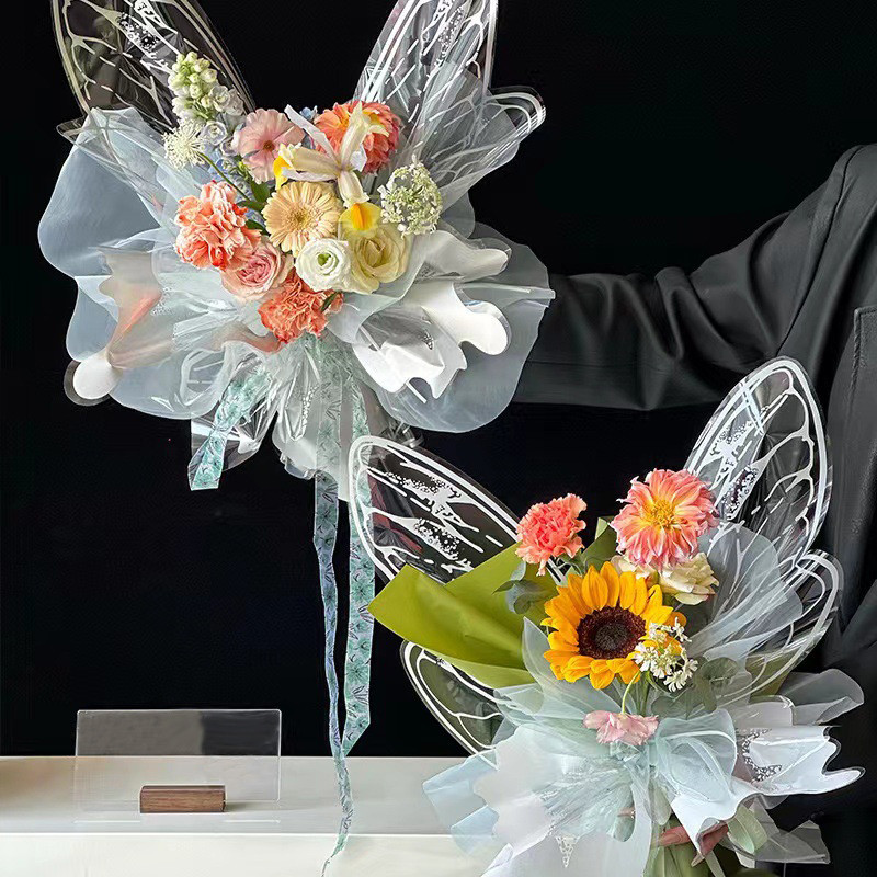 

10 Pasang Wrapping Kupu-Kupu Kertas Buket Elegan Sayap Kertas Tahan Lama Dekorasi Bouquet & Hadiah