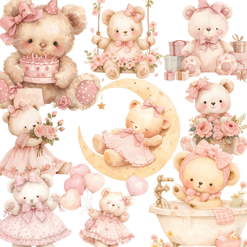 

20Pcs/Pack Cute Bear Sticker DIY Craft Scrapbooking Album Junk Journal Decorative Stickers