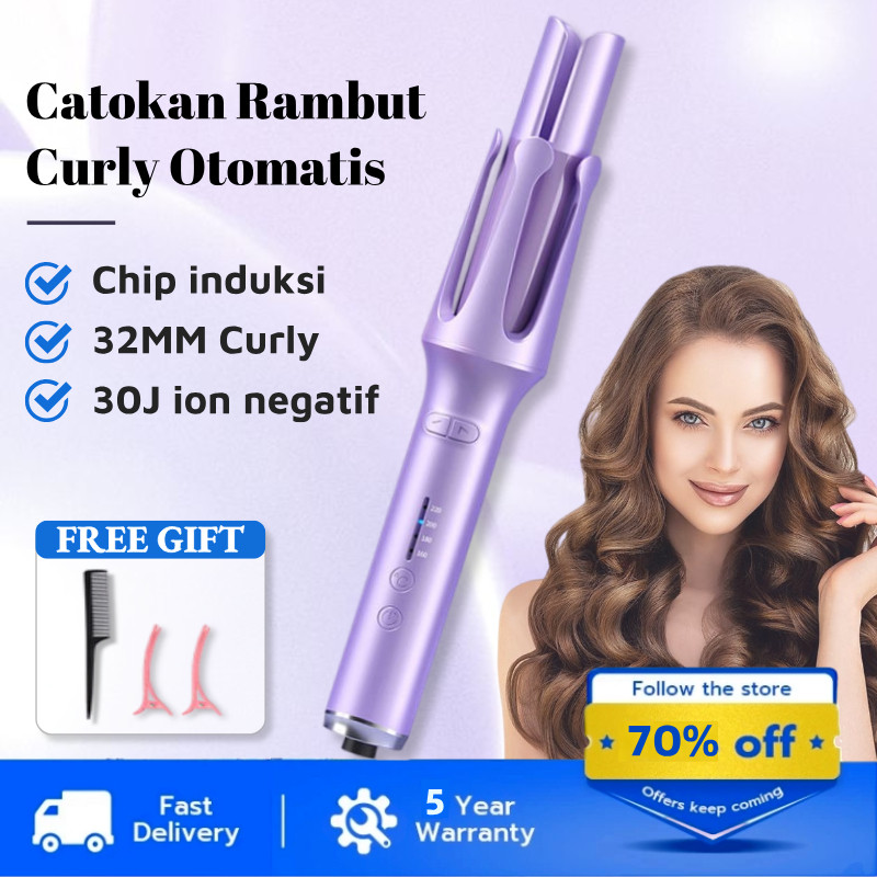 【COD】Catokan Rambut Otomatis 32mm Catokan Curly Tahan Lama Keriting Catok Alat Pengeriting Rambut