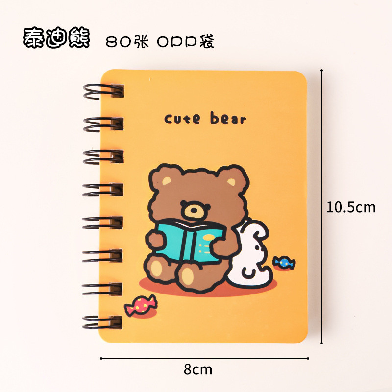 

Mini Blank Notebook Study Office Pocket Notepad A7 Small Coil Book Travelers Notebook Kawaii Cartoon