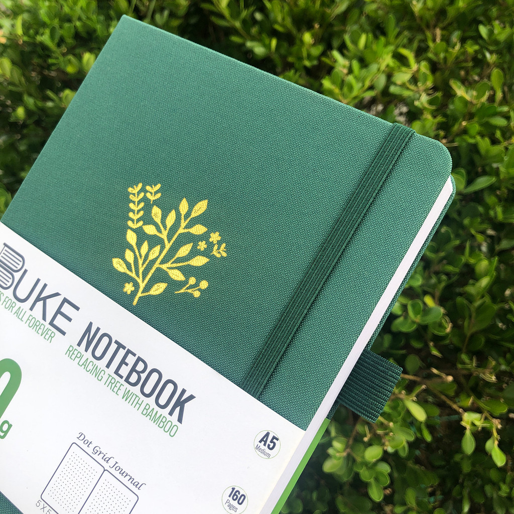 

BUKE 180gsm BAMBOO PAPER Dot Grid JOURNAL Dotted Notebook Drawing books - forest green color