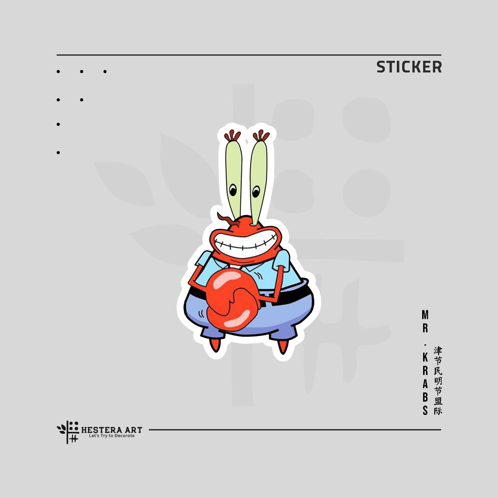

Stiker Spongebob Viynl Laminasi Doff | Sticker Mr. Krabs