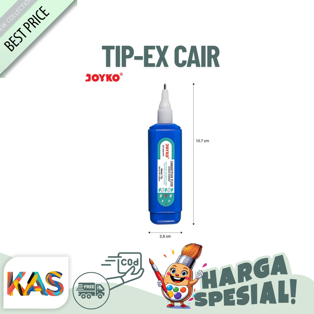 

TipX / Correction Fluid Joyko CF-S201PT Tip ex Cair Ujung Besi - Satuan