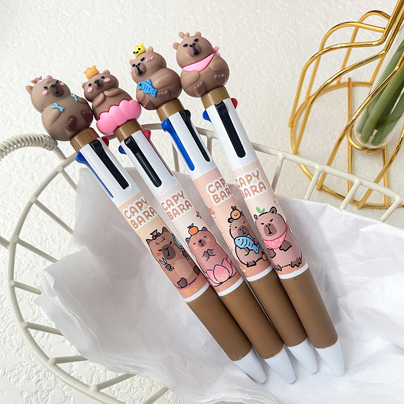 

PULPEN GEL 4 WARNA TINTA BERBEDA DENGAN KARAKTER 3D CAPYBARA YANG LUCU