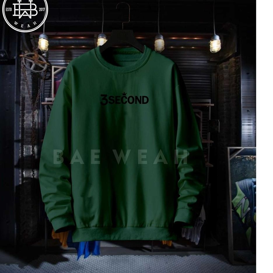 TERMURAH Disc Xtra--[PREMIUM] Basic Sweater 3SECOND Purple Polos Crewneck Sweatshirt Pria Wanita Siz