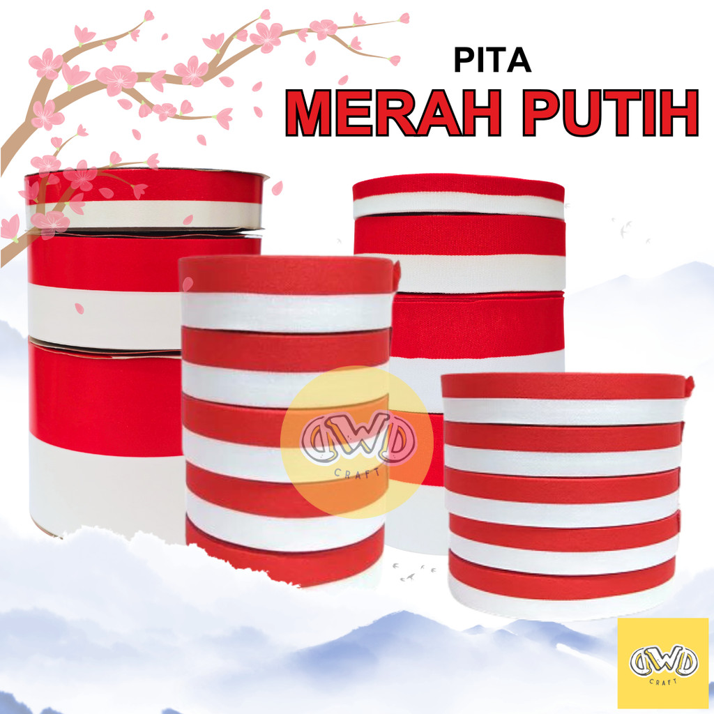 

Pita Merah Putih / Pita Bendera 1/2" 3/4" 1" 1,5" 2