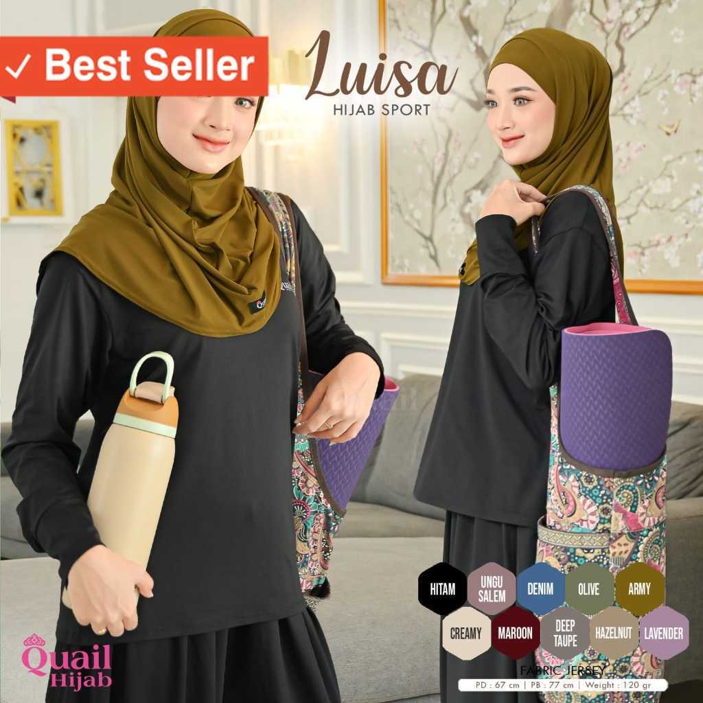 Hijab Murah Olahraga Kekinian KEren Terbaru / Luisa Hijab Sport Original Quail Hijab Jilbab Sporty W