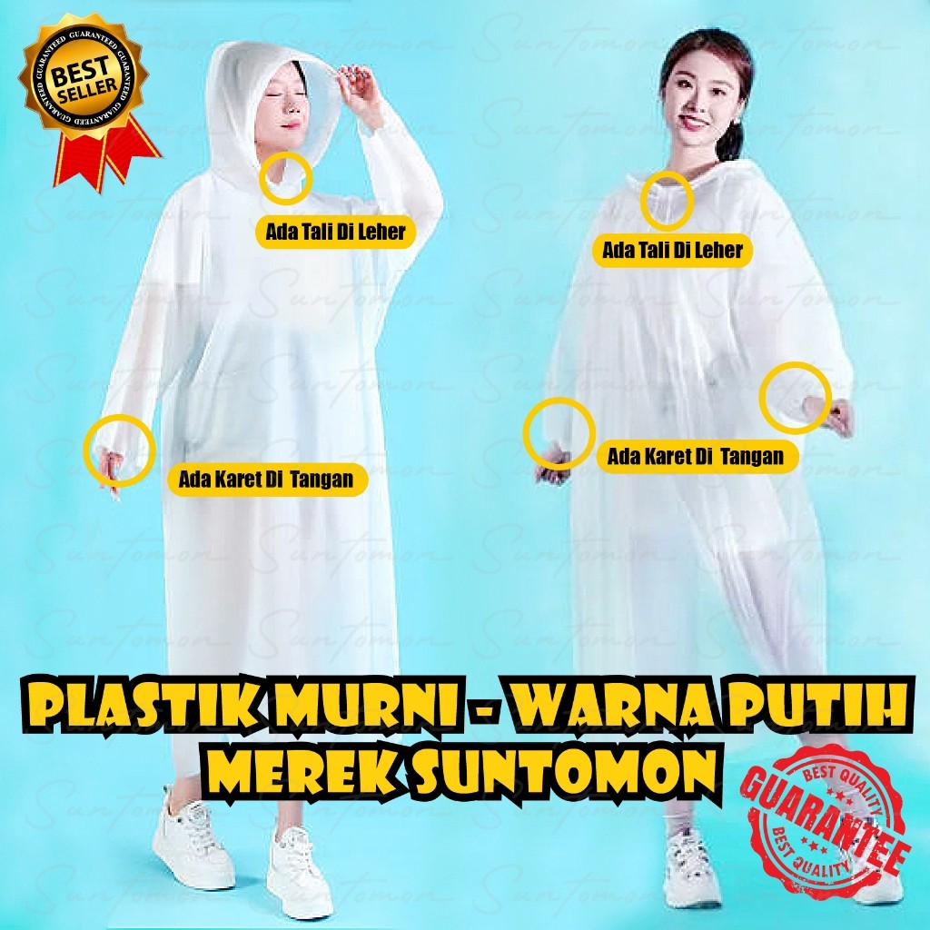 jas hujan plastik putih - jas hujan plastik suntomon - jas hujan plastik