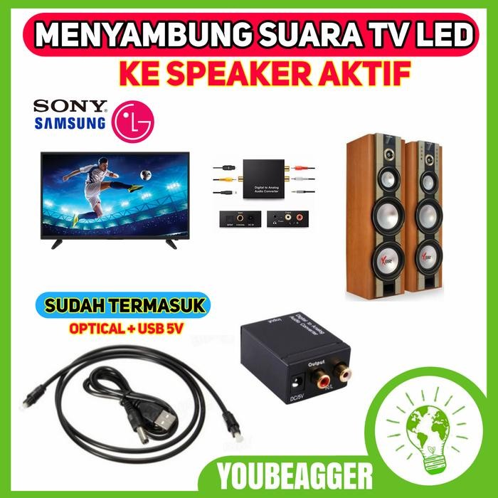 Penyambung Audio TV LED ke Salon aktif dan amplifier