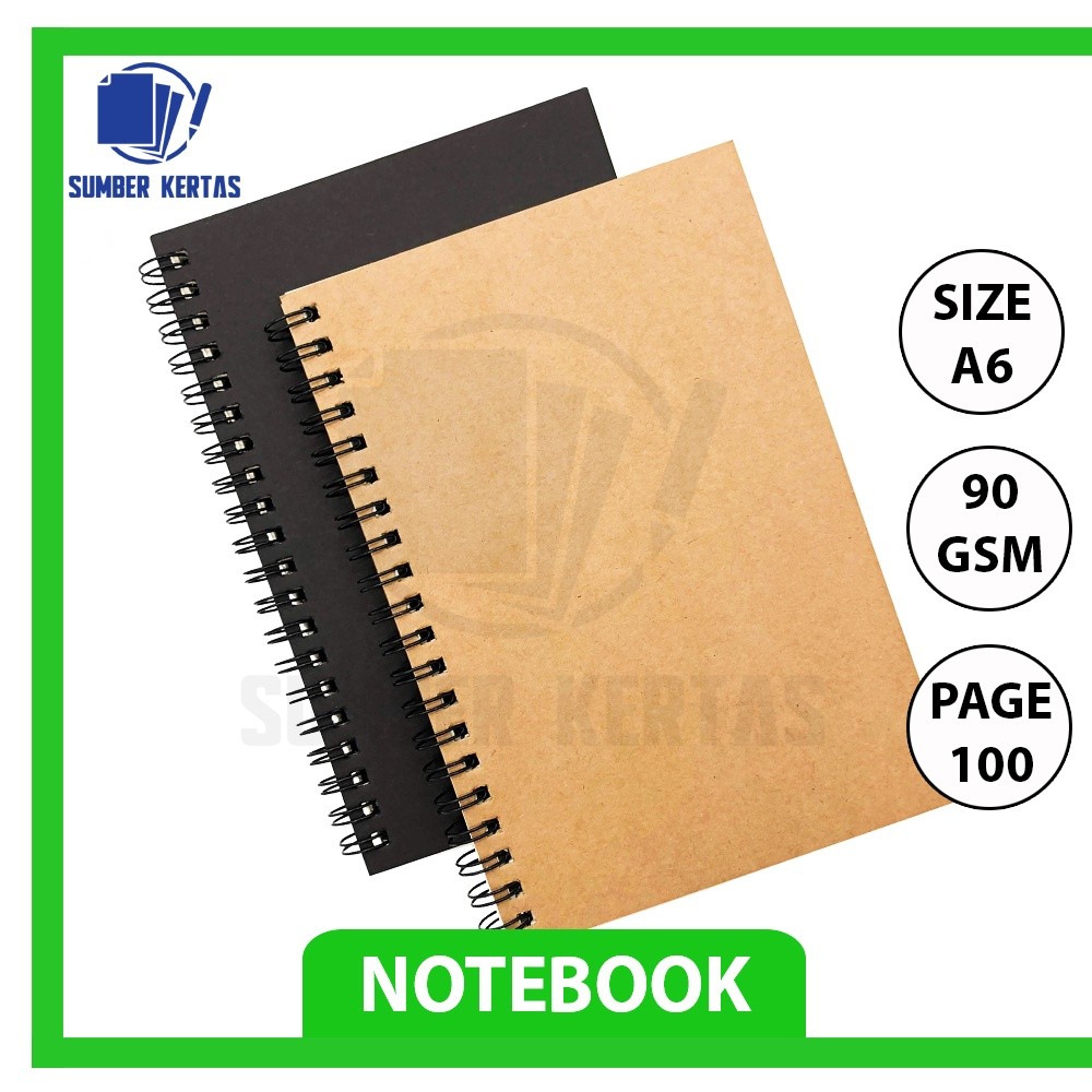 

NOTEBOOK A6/BOOKPAPER/JURNAL A6/BUKU Tulis Spiral CATATAN A6/ GRID/KOTAK2 DOTTED/TITIK2 BLANK Polos