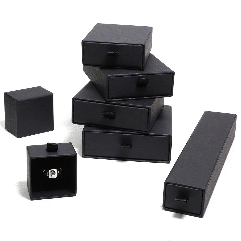 

Drawer Style jewelry Box Multiple-Use Jewelry Packaging Box for Necklace Bracelet Ring Exquisite Jewelry Packaging Box in Black