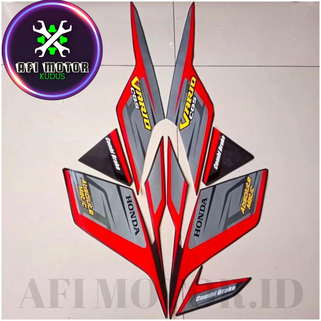 Striping Stiker Polet Motor Honda Vario CBS 110 Karbu 2009 Abu Full Body Set Standar Premium  Setike