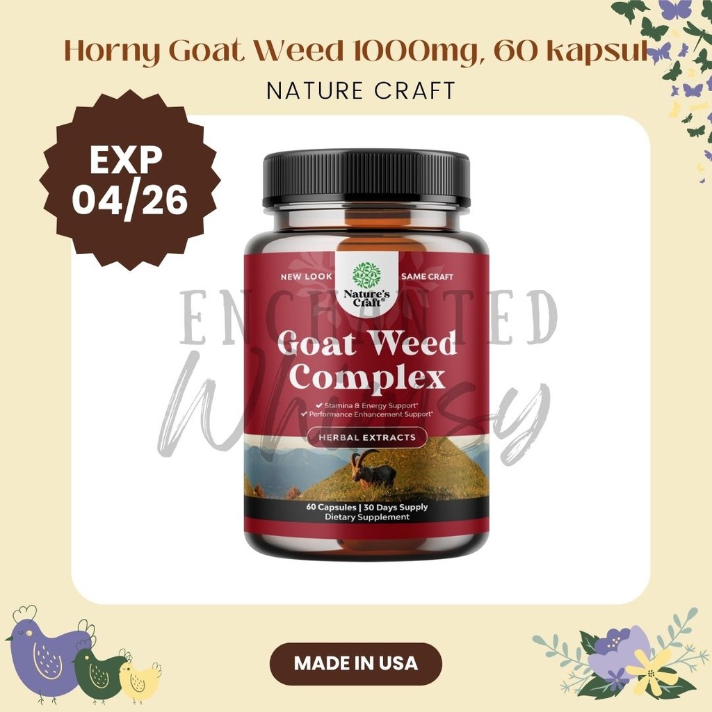Nature's Craft Horny Goat Weed 1000mg 60 kapsul tongkat ali saw palmetto panax ginseng MACA Stamina 