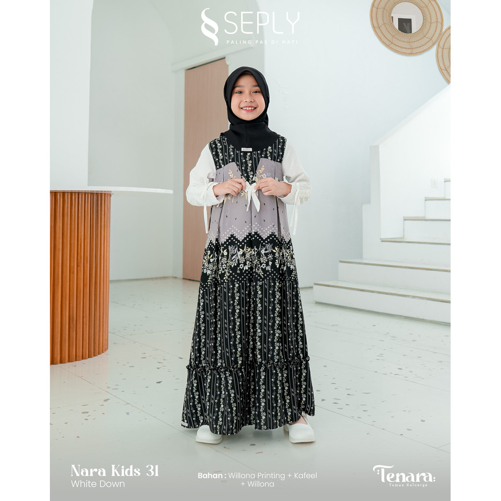 Gamis OneSet Anak Dress Modern Elegant || Dress Pesta Anak || Nara Kids 31 by Ethica Seply