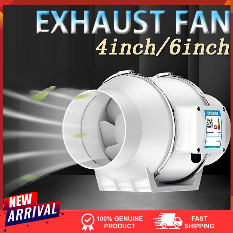 4 6 8 Inch multi fungsi  Exhaust kipas exhaust ventilasi Rumah Diam inline duct fan Ventilasi Dapur 