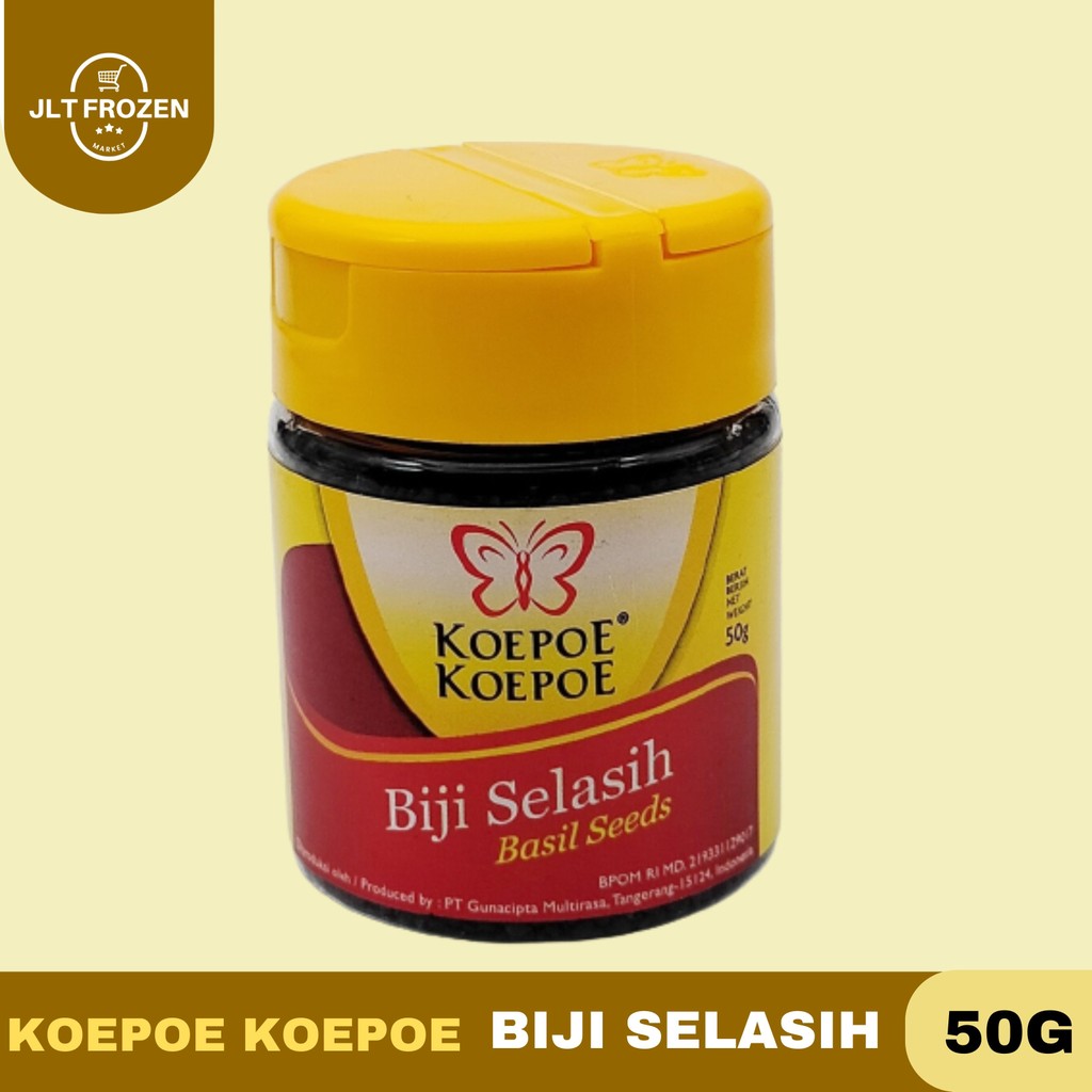 

Koepoe Koepoe Bijji Selasi / Basil Seeds / Kupu Kupu Biji Selasih Kemasan 50gr
